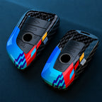 Car Key Cover Compatible with BMW 1 3 5 7 Series X1 X3 X4 X5 X6 G20 G30 F15 F16 G01 G02 G05 F10 F20 F30 G07 F34 – ABS Carbon Fiber Style