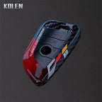 Car Key Cover Compatible with BMW 1 3 5 7 Series X1 X3 X4 X5 X6 G20 G30 F15 F16 G01 G02 G05 F10 F20 F30 G07 F34 – ABS Carbon Fiber Style