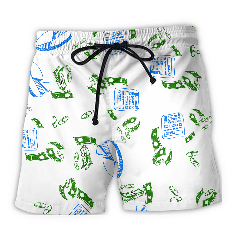 Accountant Beach Shorts Pattern Detail For Sunny Day Adventures And Weekend Casual Style