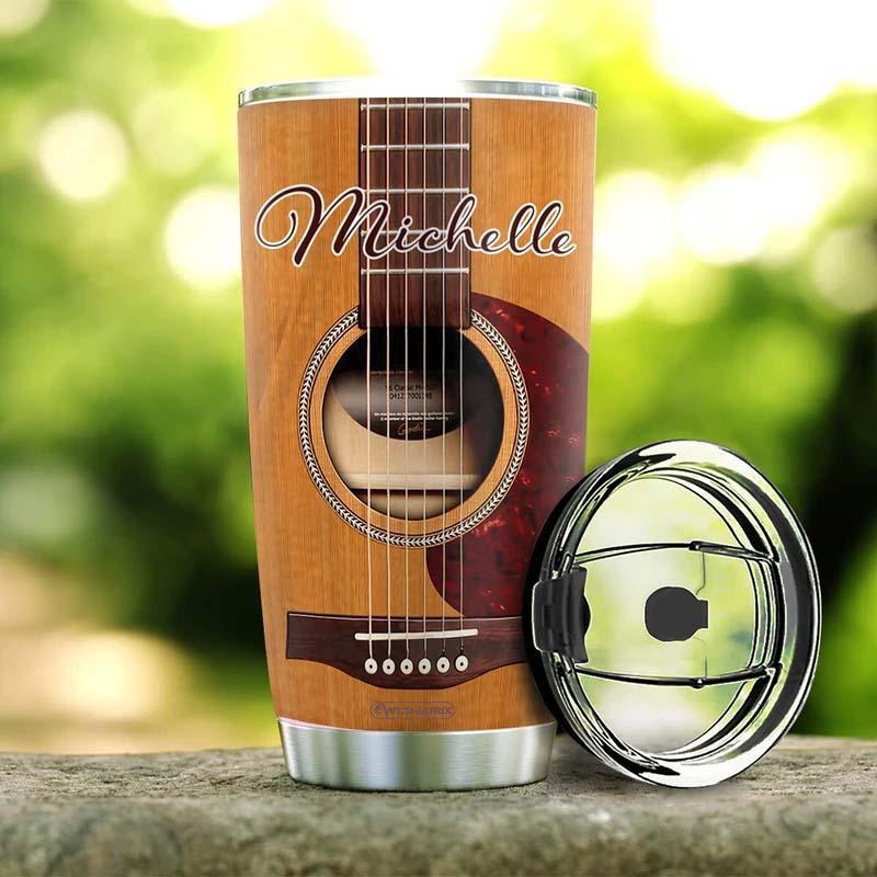 Guitar Acoustic Facts Personalized 20 Oz Tumbler For Coffee Travel And Daily Drinks