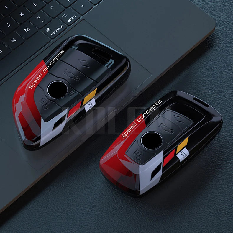 Car Key Cover Compatible with BMW 1 3 5 7 Series X1 X3 X4 X5 X6 G20 G30 F15 F16 G01 G02 G05 F10 F20 F30 G07 F34 – ABS Carbon Fiber Style