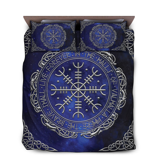 Viking Aegishjalmur Helm Of Awe Bedding Cover For Norse Bedroom Decor