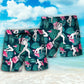 Tropical Floral Aerobics Beach Shorts Pattern Detail For Coastal Travel And Lightweight Summer Style