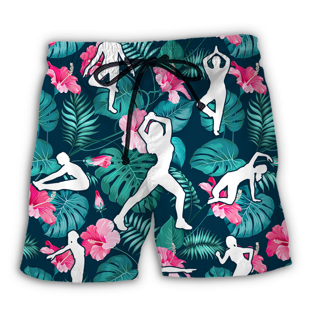 Tropical Floral Aerobics Beach Shorts For Tropical Holidays And Lightweight Summer Style