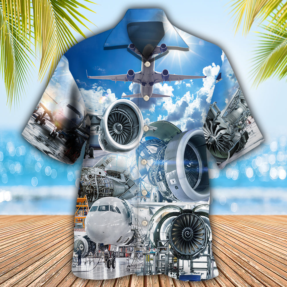 Aeronautical Engineer Hawaiian Shirt With All Over Print For Tropical Parties Vacation Travel And Casual Summer Style