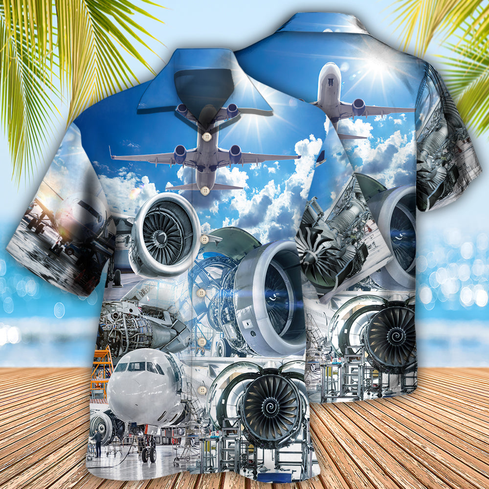 Aeronautical Engineer Hawaiian Shirt With Detailed Graphic For Tropical Parties Vacation Travel And Casual Summer Style