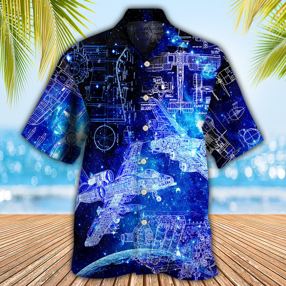 Aerospace Engineer Hawaiian Shirt With All Over Print For Tropical Holiday Resort Parties And Everyday Style