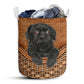 Small Size Affenpinscher Dog Rattan Texture Laundry Basket For Bathroom Bedroom Storage