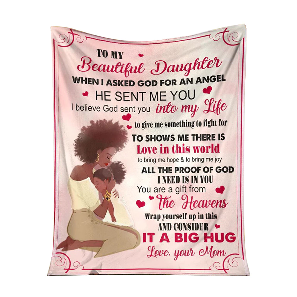 African American I Asked God For A Best Friend Flannel Blanket For Cozy Bedroom Sofa Decor