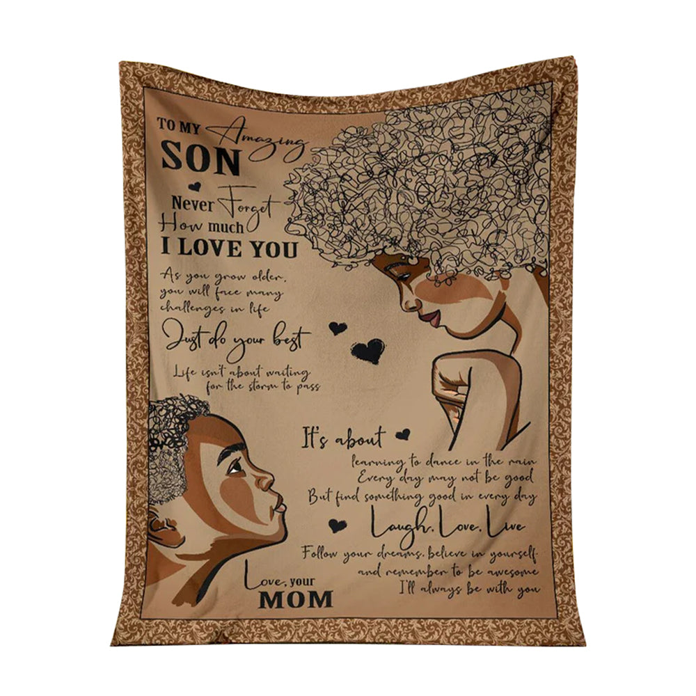 Africa To My Son African American Flannel Blanket For Cozy Bedroom Sofa Decor