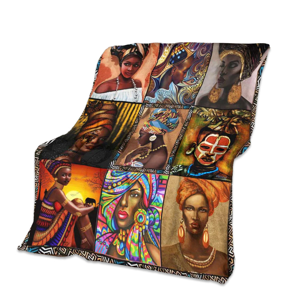African Culture African American Beautiful Flannel Blanket For Cozy Bedroom Sofa Decor
