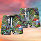 African Grey Parrot Tropical Beach Shorts Design View For Summer Events And Coastal Getaways
