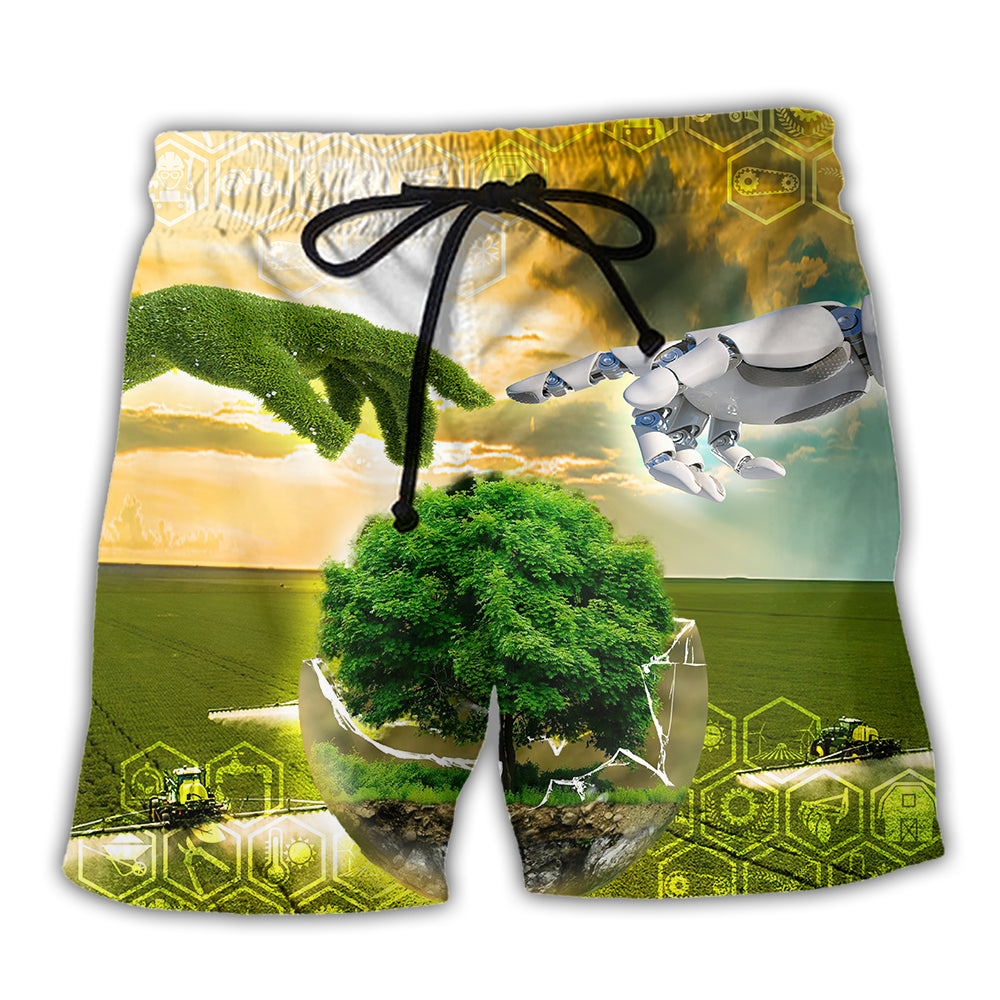 Agricultural Scientist Farm Beach Shorts Pattern View For Nature Adventures And Beach Days