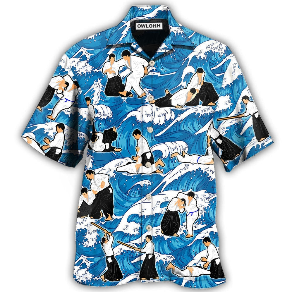 Aikido Strength Martial Arts Hawaiian Shirt For Tropical Holidays, Outdoor Gatherings, And Everyday Comfort