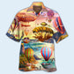 Steampunk Hot Air Balloon Travel Hawaiian Shirt Artwork Detail For Tropical Trips And Casual Outings
