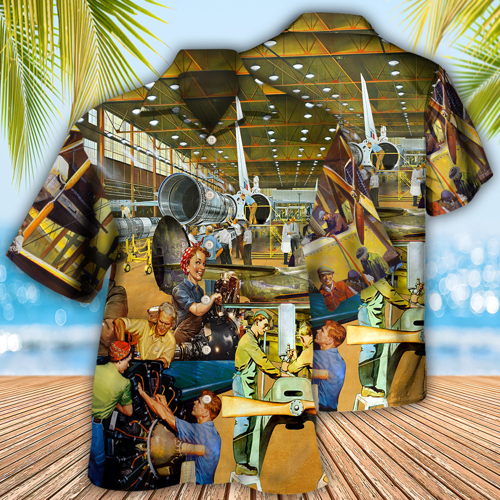 Mechanic Aircraft Hawaiian Shirt For Warm Weather Adventures And Everyday Comfort