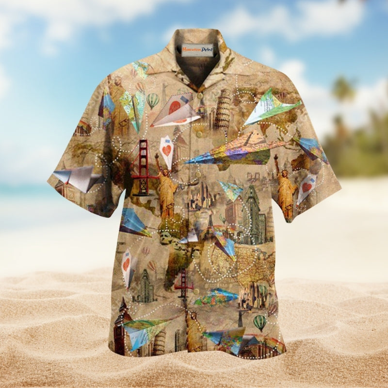 Airplanes Enjoy The Flight Hawaiian Shirt For Summer Vacation Beach Travel And Relaxed Casual Wear