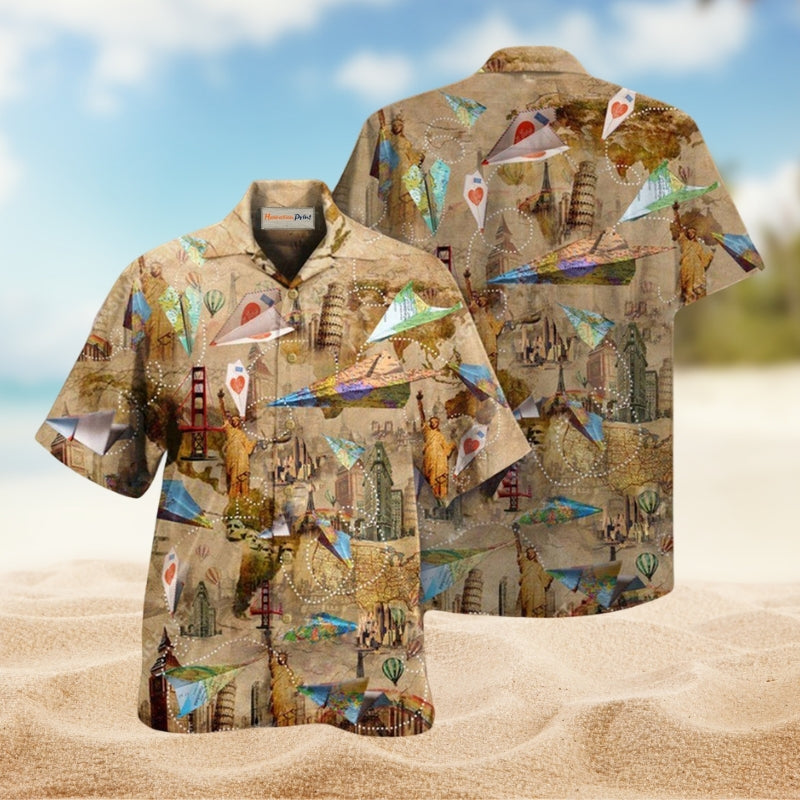 Airplanes Enjoy The Flight Hawaiian Shirt For Summer Vacation Beach Travel And Relaxed Casual Wear