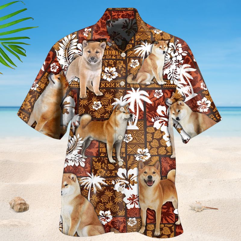 Tropical Akita Dog Hawaiian Shirt For Beach Days, Summer Outings, And Thoughtful Gift Giving