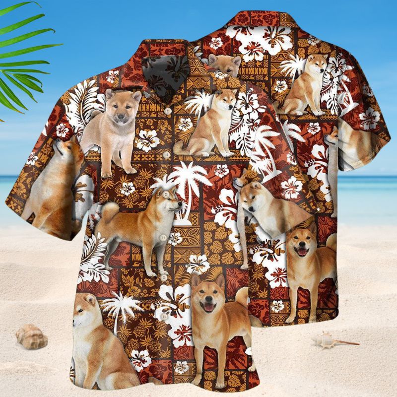 Tropical Akita Dog Hawaiian Shirt For Beach Days, Summer Outings, And Thoughtful Gift Giving