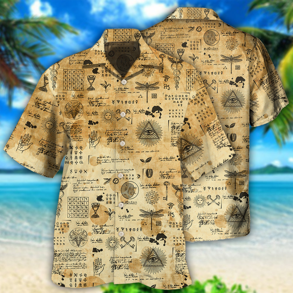 Mystical Creative Alchemy Egypt Hawaiian Shirt For Resort Trips, Coastal Parties, And Warm Weather Style