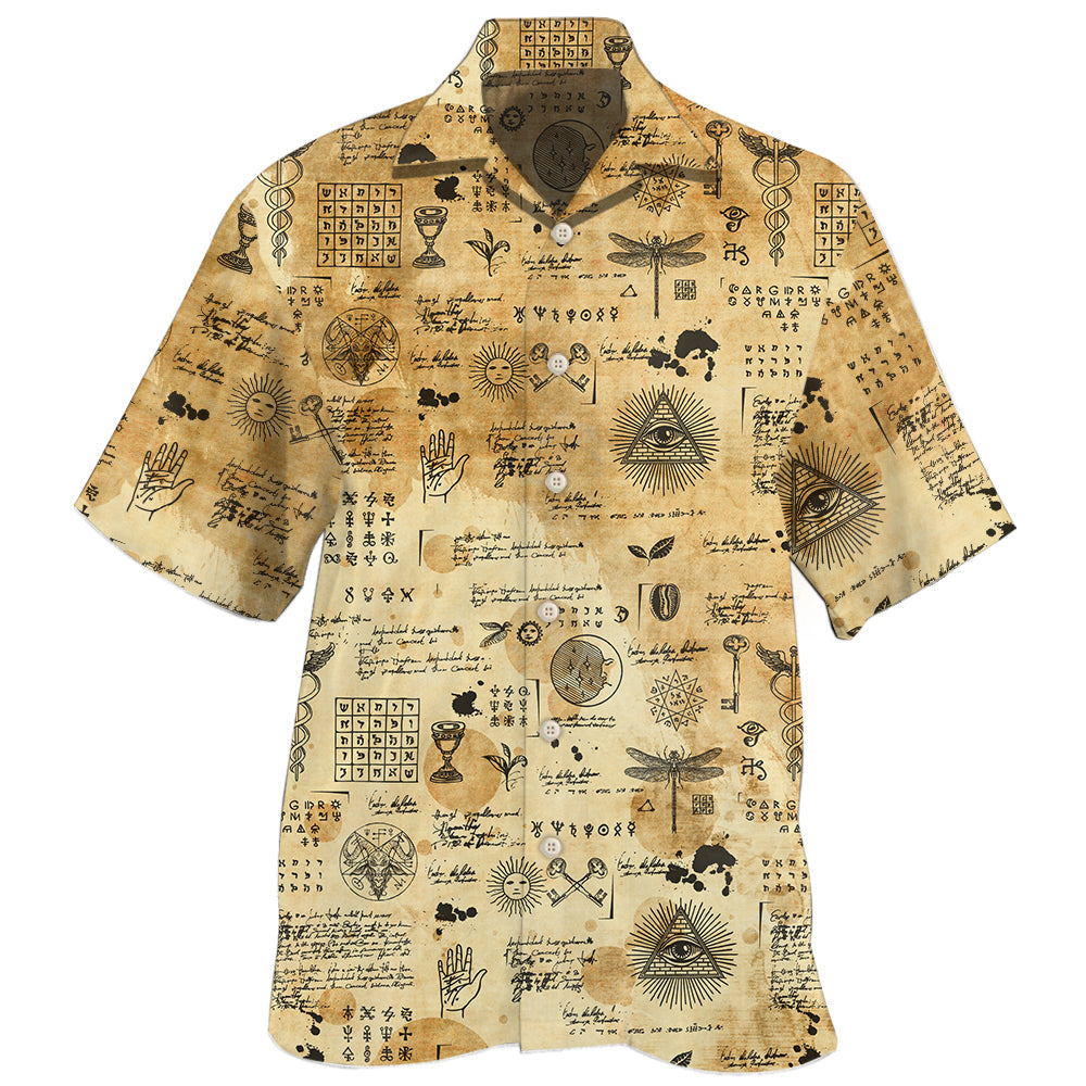 Mystical Creative Alchemy Egypt Hawaiian Shirt For Resort Trips, Coastal Parties, And Warm Weather Style