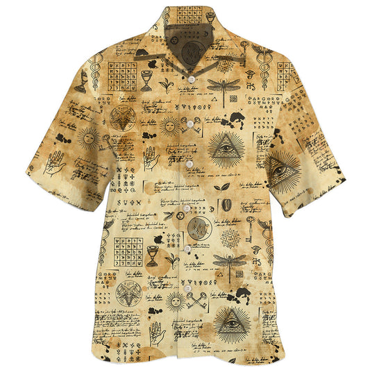 Mystical Creative Alchemy Egypt Hawaiian Shirt For Resort Trips, Coastal Parties, And Warm Weather Style