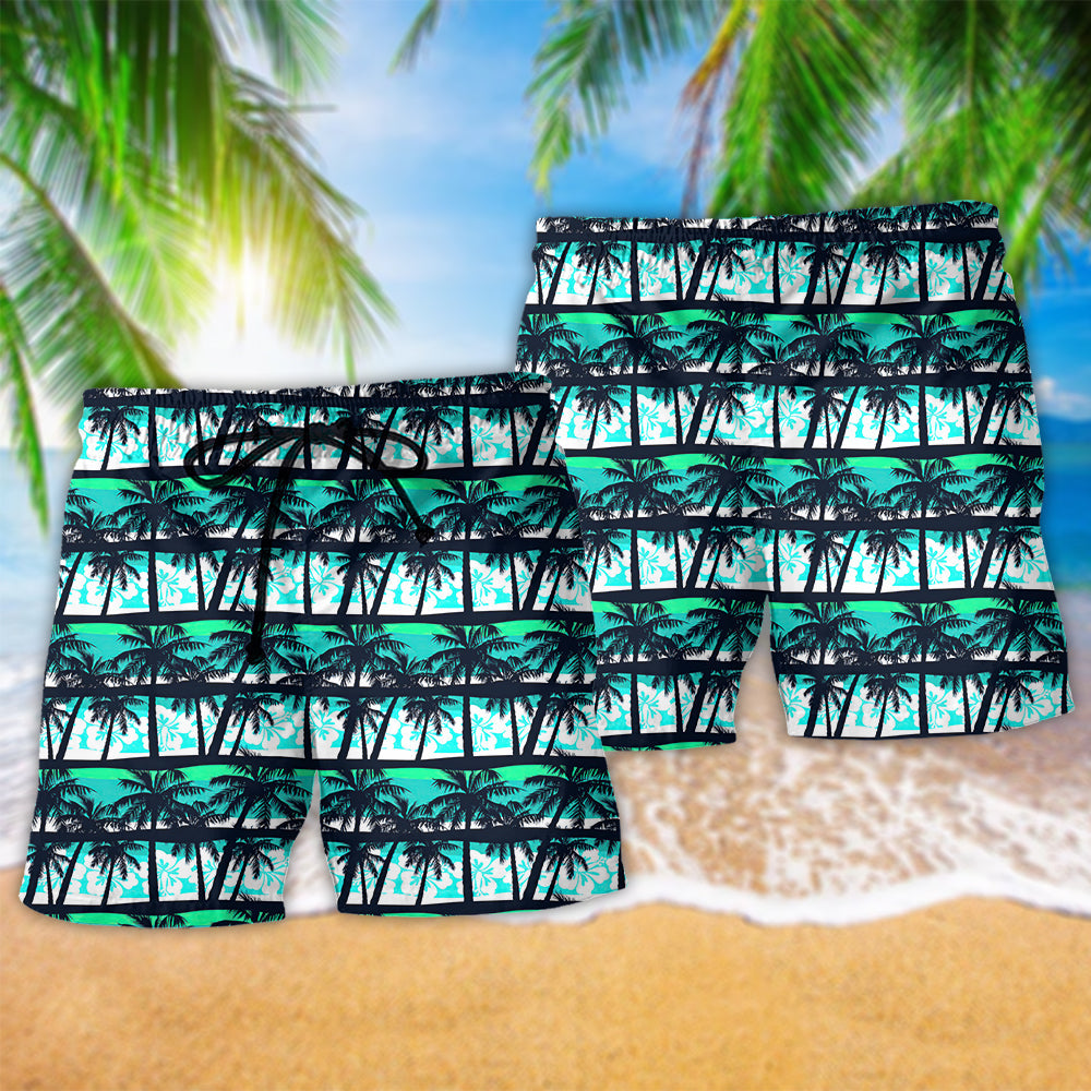 Tropical Alien Beach Shorts Pattern Detail For Casual Outings And Easy Warm Weather Wear