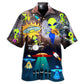 Aliens With Music Amazing Hawaiian Shirt For Music Lovers Resort Travel And Casual Warm Weather Wear
