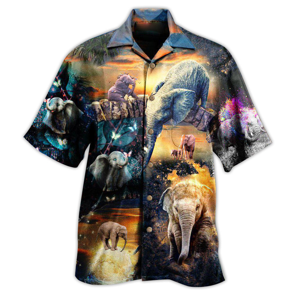 Wild And Free Elephant Hawaiian Shirt For Resort Vacations Animal Fans And Casual Warm Weather Style