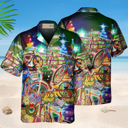 Bike Creative Pattern Hawaiian Shirt For Resort Trips, Coastal Parties, And Warm Weather Style