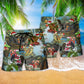 Alligator Christmas Goodbye Humor Beach Shorts Pattern View For Coastal Holidays And Casual Activities