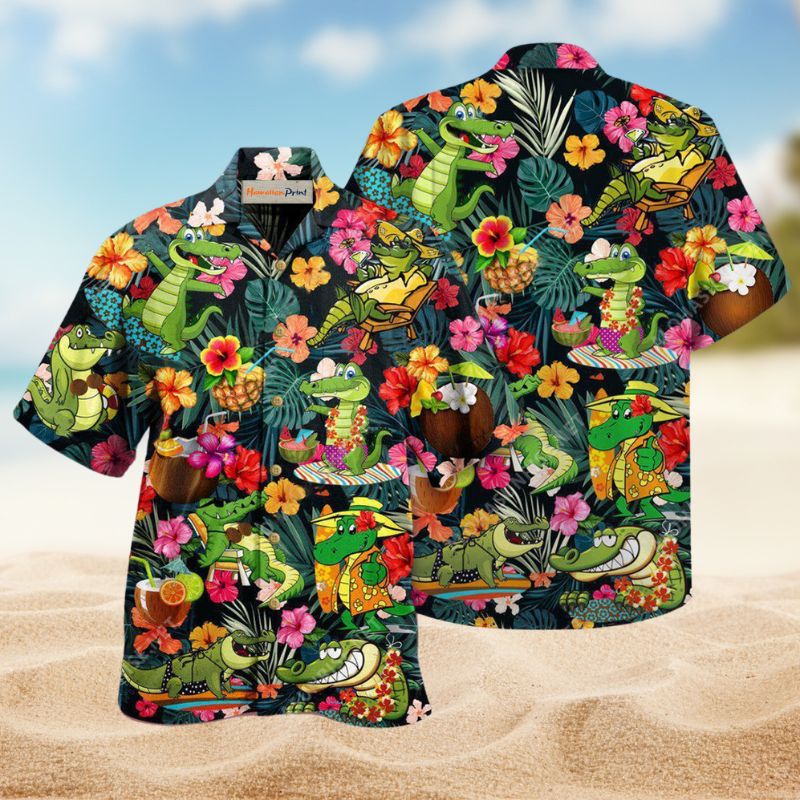 Funny Alligator Bite Later Hawaiian Shirt For Resort Trips, Coastal Parties, And Warm Weather Style