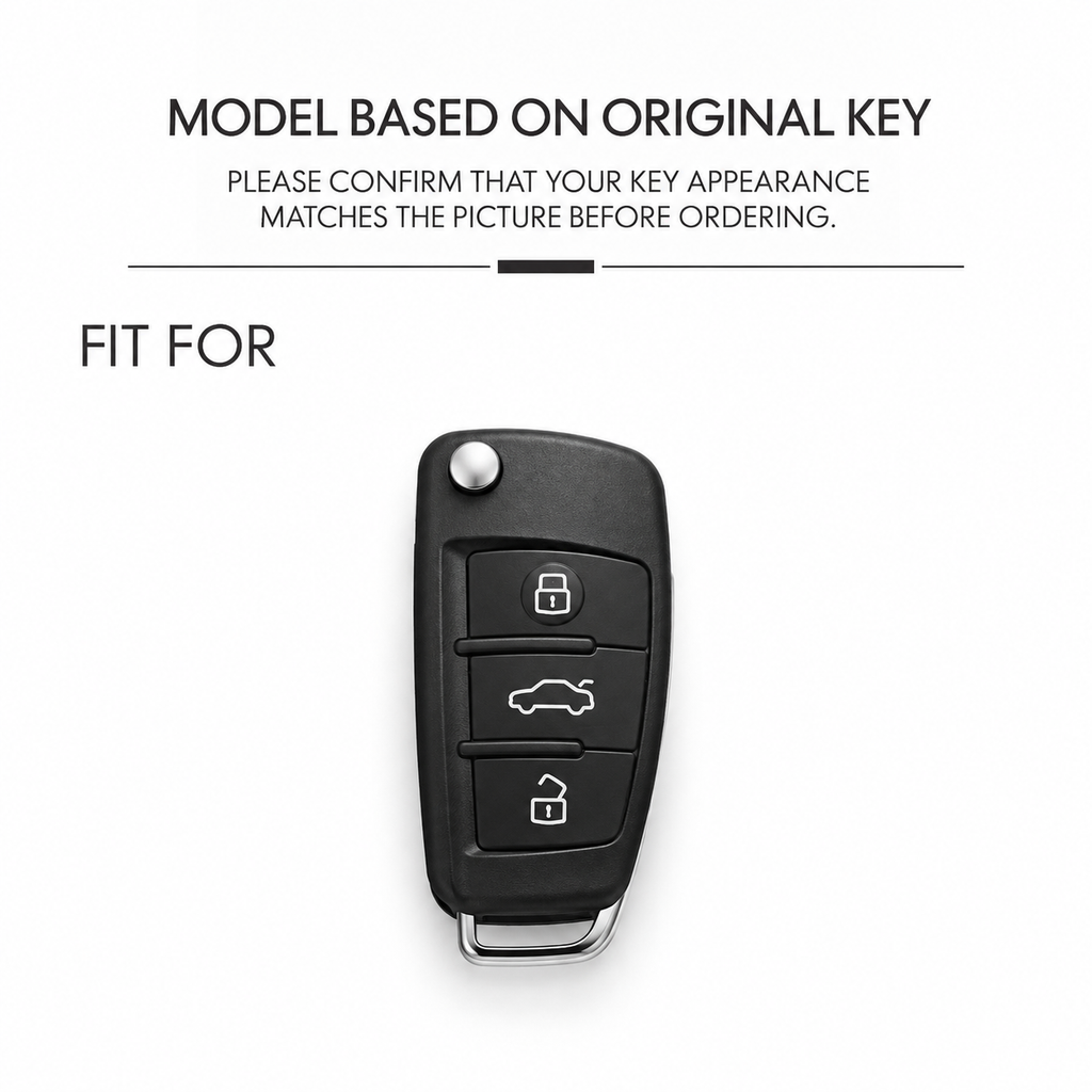 Alloy-Style Car Key Fob Cover for Audi A1, A3, A4, A5, A6, A7, Q3, Q5, Q7, Q8, TT, S3, S4, S6 & RS – 8P, 8L, B6, B7, C5, C6, 4F