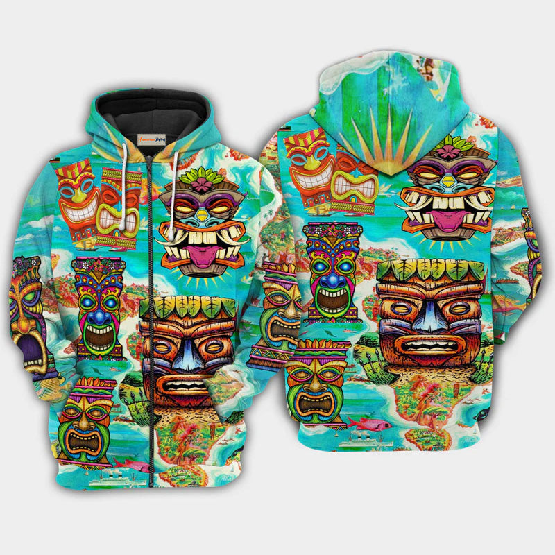 Aloha Tiki Hawaii Hoodie For Comfortable Daily Outfits Holidays And Casual Wear