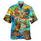 Guitar Creative Pattern Hawaiian Shirt Tropical Styling View For Vacation Style