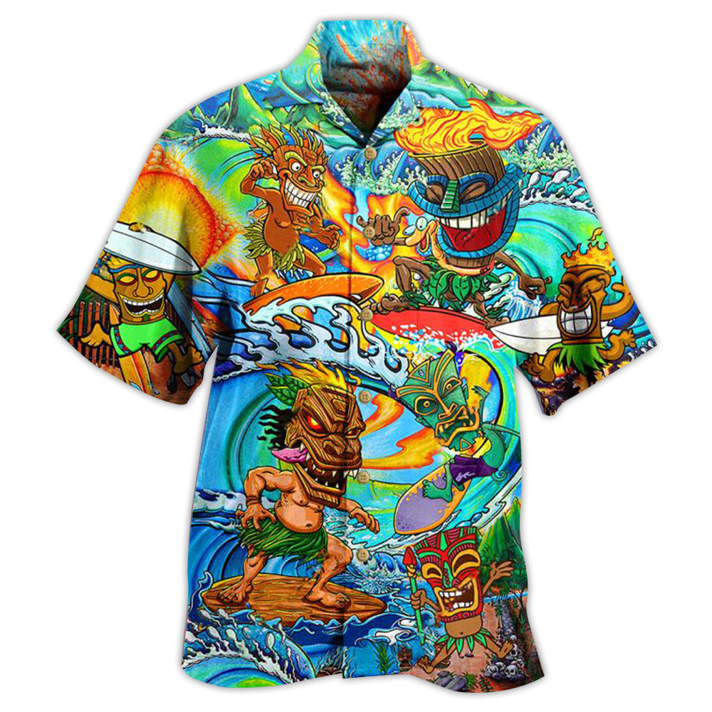 Guitar Creative Pattern Hawaiian Shirt Tropical Styling View For Vacation Style