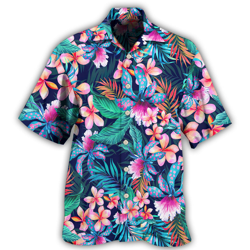 Floral Tropical Island Summer Aloha Hawaiian Shirt For Tropical Holidays, Outdoor Gatherings, And Everyday Comfort