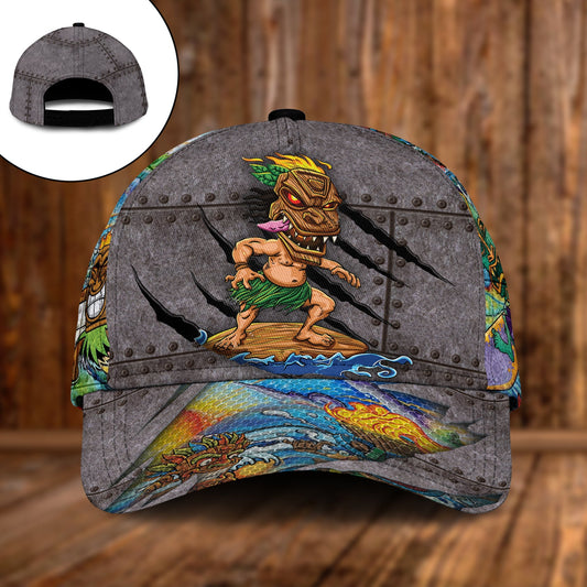 Aloha Tiki Surf Sunset Classic Cap For Outdoor Travel Parties And Thoughtful Holiday Gifting