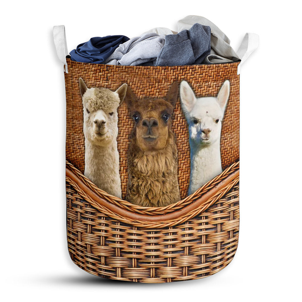 Small Size Alpaca 3 Rattan Texture Laundry Basket For Bathroom Bedroom Storage