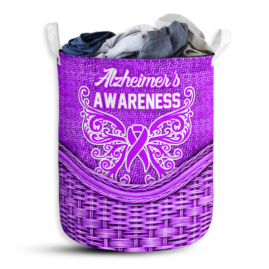 Small Size Alzheimer's Awareness Rattan Texture Laundry Basket For Bathroom Bedroom Storage