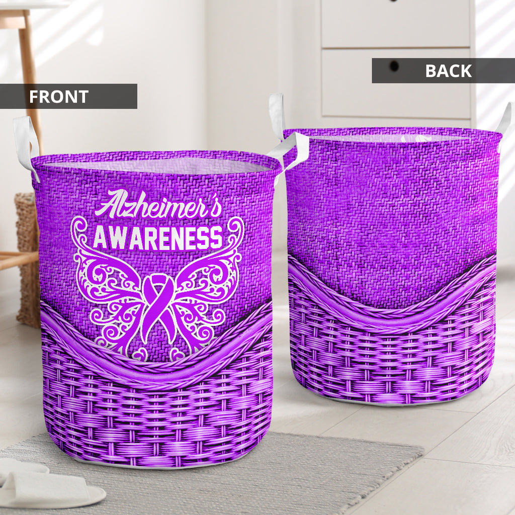 Alzheimer's Awareness Rattan Texture Laundry Basket For Room Home Organizer
