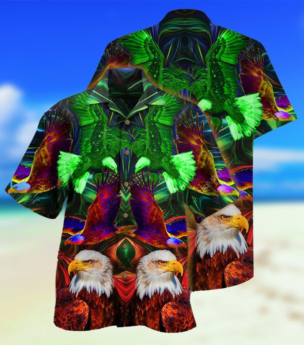 Eagle Hawaiian Shirt With All Over Print For Coastal Adventures Summer Events And Everyday Comfort