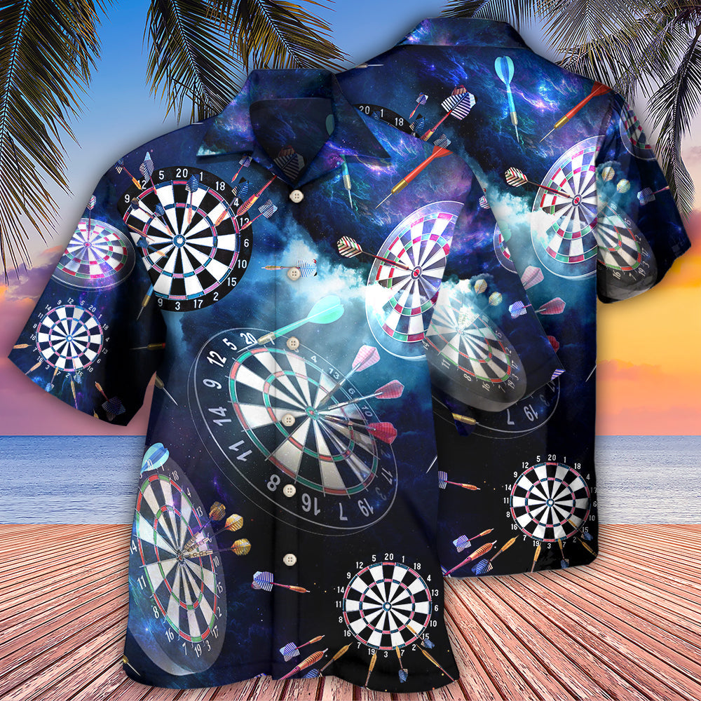 Galaxy Darts Hawaiian Shirt With Detailed Graphic For Resort Holidays Beach Travel And Relaxed Casual Fashion