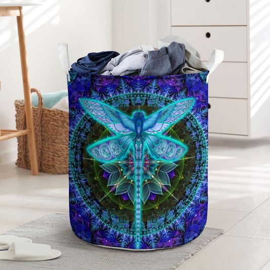 Amazing Colorful Dragonfly Laundry Basket For Bathroom Bedroom Storage