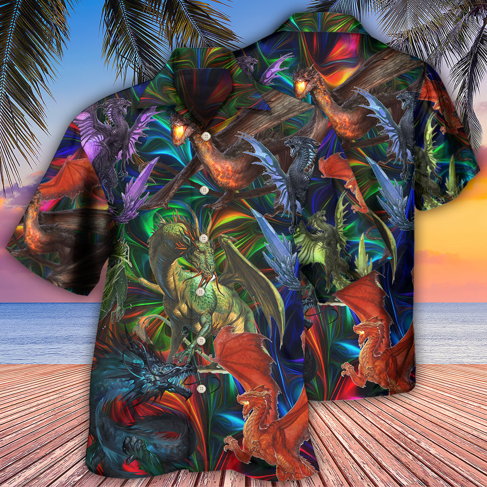 Dragon Unreal Hawaiian Shirt Pattern Detail For Vacation Travel And Daily Wear