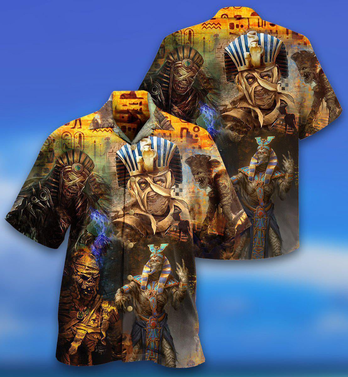 Ancient Egyptian Hawaiian Shirt With All Over Print For Tropical Escapes Resort Wear And Outdoor Celebrations