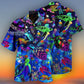 Glowing Turtle Amazing Sea Hawaiian Shirt Pattern View For Lightweight Everyday Style