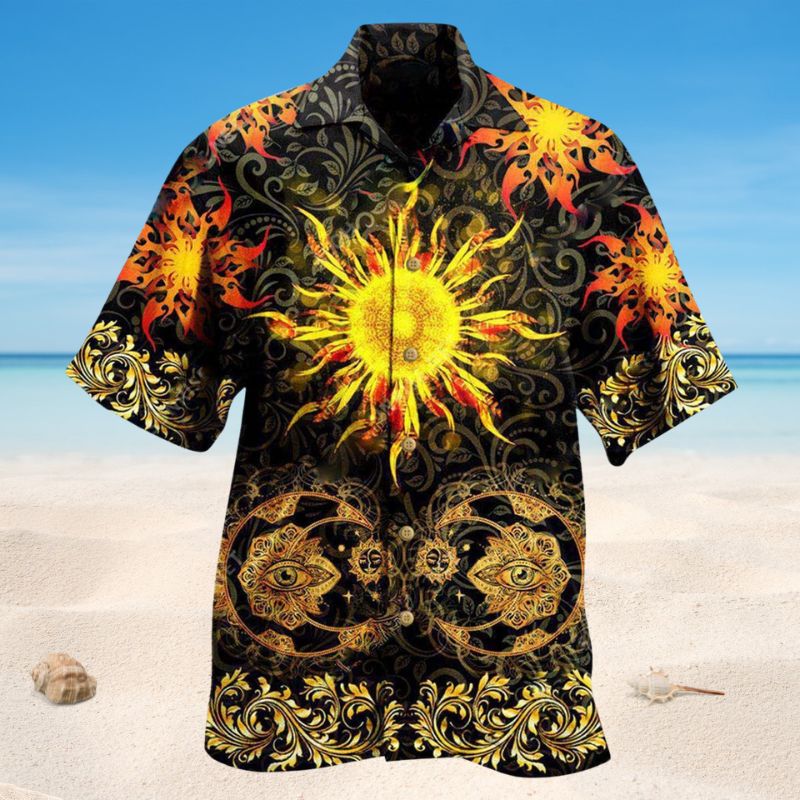 Amazing Sun Mandala Hawaiian Shirt For Island Getaways Beach Parties And Comfortable Vacation Style