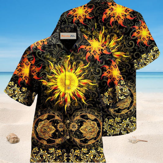 Amazing Sun Mandala Hawaiian Shirt For Island Getaways Beach Parties And Comfortable Vacation Style